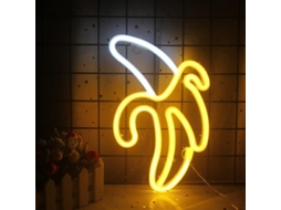 Sinal De Neon Banana Amarela Branca Luzes Led Para Decoração De Quarto Festa Presente