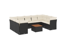 Garden Sofa Set, Garden Sofa Sets Vidaxl Preto Rattan / Vime (n/a)