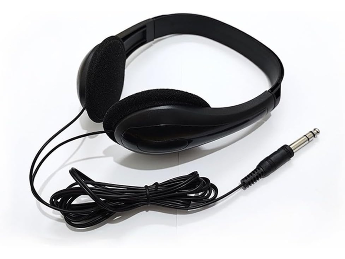 Fones De Ouvido Portáteis Em Abs Com Conector Duplo 3, 5mm 6, 5mm, Estilo Clássico Preto Para Laptops E Dispositivos De