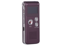 Gravador de Voz Digital Mini Fita Portátil Dictafone de 16Gb com Reprodução Usb Mp3 Rosa