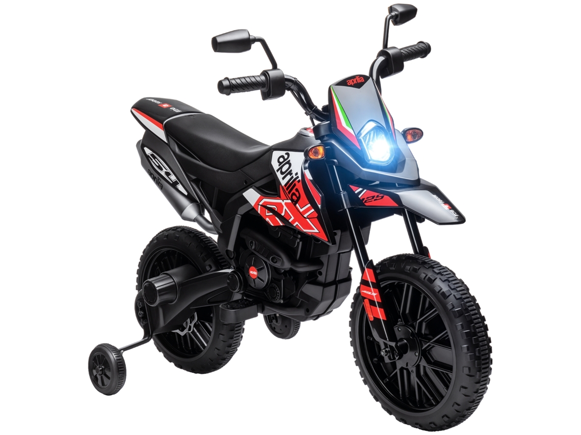 Moto Elétrica Infantil 12v Rodas Apoio Farol Música Amortecedor Vermelho