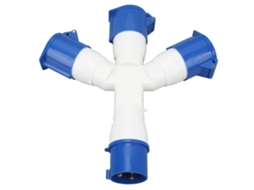 Conector De Cabo Aéreo Industrial De 3 Pinos Ip44 Impermeável 32a 220-250v 1 Entrada 3 Saídas