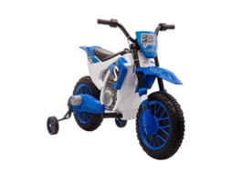 Moto Elétrica para Crianças 12v com Rodas de Equilíbrio, Velocidade Controlada 106,5x51,5x68cm Azul S/MARCA