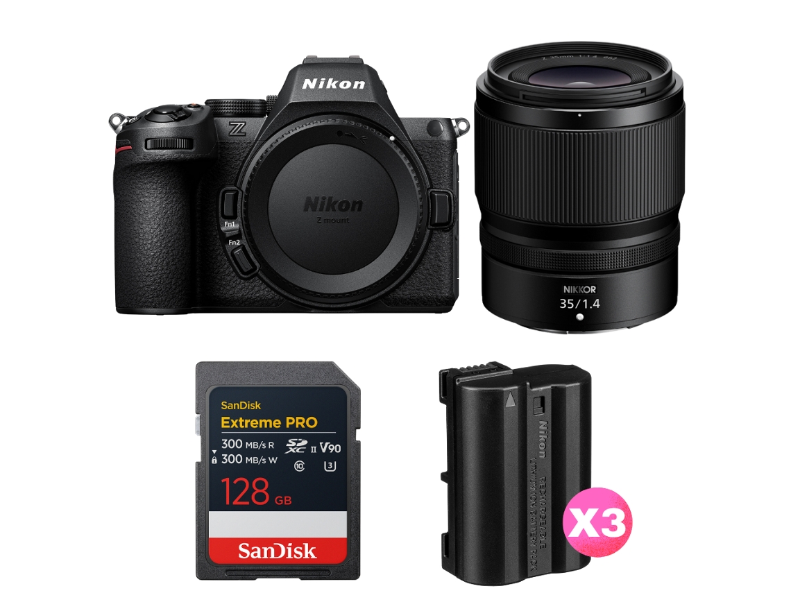 Z5 Ii + 35mm F/1.4 + 1 Sandisk 128gb Extreme Pro Uhs ii Sdxc + 3 Nikon En el15c + Ebook “20 Dicas para Fotos Que Impressionam” NIKON
