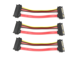 3 Cabos de Dados SATA 29P Fêmea para 22P Macho Disco Rígido Móvel S/MARCA