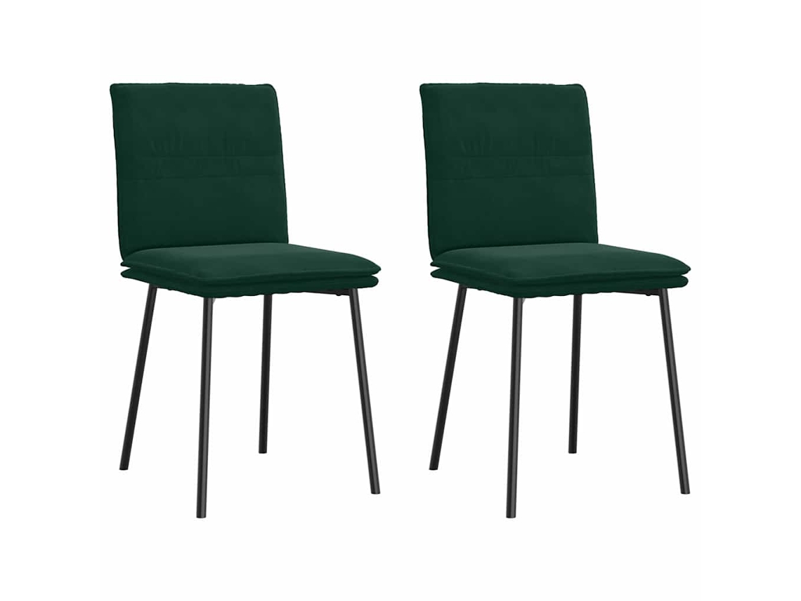 Vidaxl Cadeiras De Jantar 2 Pcs Veludo Verde-escuro