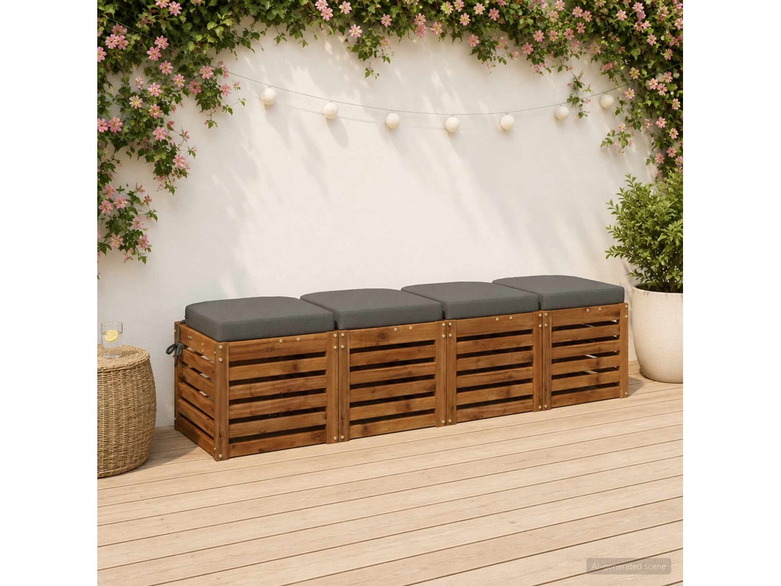 Vidaxl Conjunto De Almofadas Para Assento De 4 Peças Soest 4 Pcs