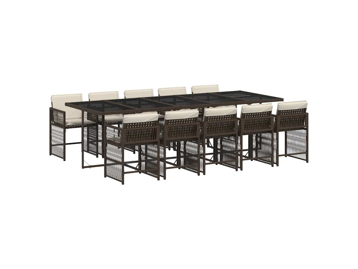 Garden Dining Set, Garden Dining Sets Vidaxl Marrom Rattan / Vime (n/a)