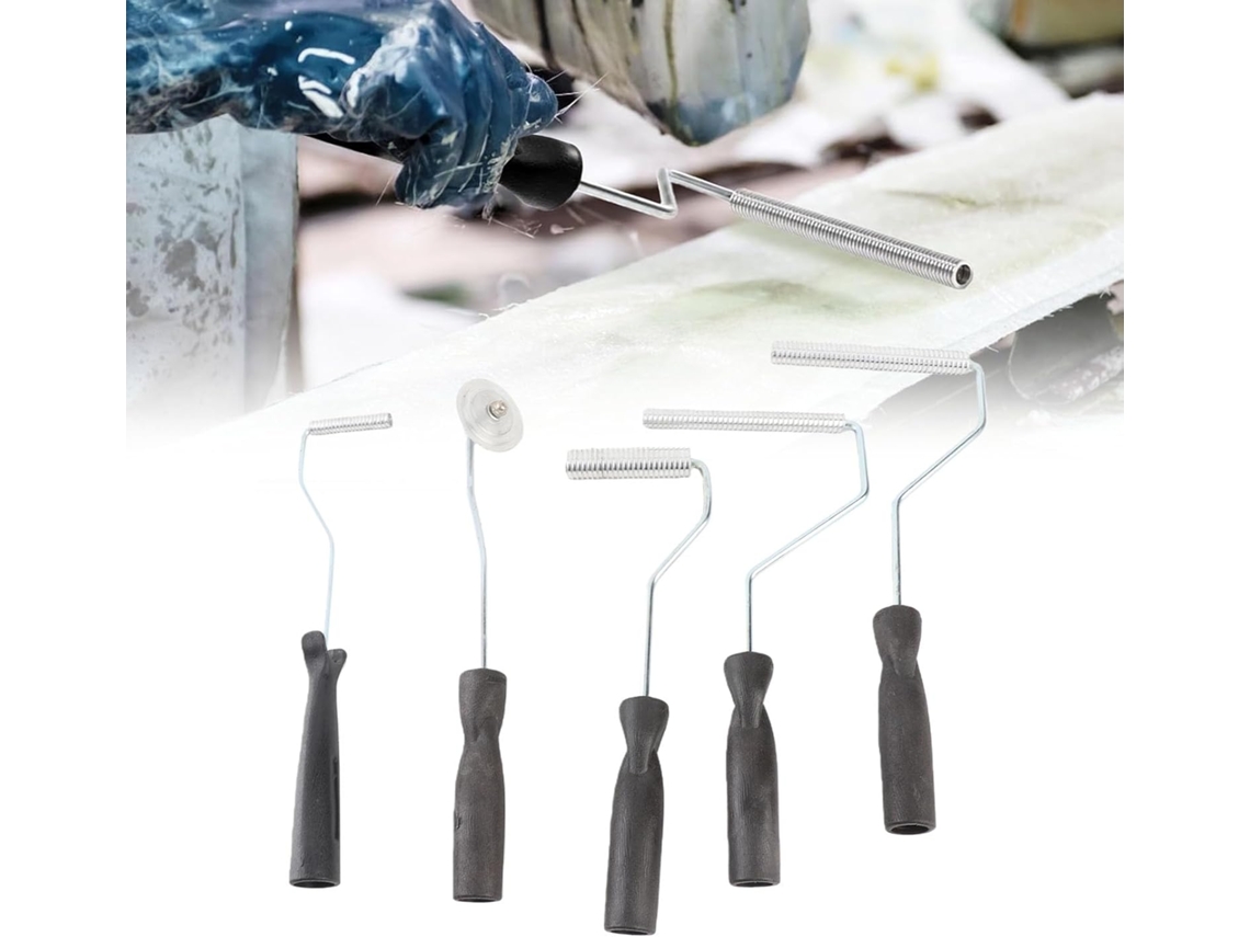 Conjunto De 5 Rolos Laminação Fibra Vidro Com Design Ranhurado,