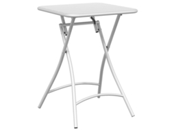 Conjunto 1 Mesa De Esplanada Vidaxl Branco Aço (55 X 55 X 72,5 Cm)