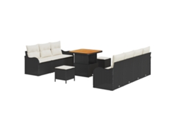 Conjunto 10 Conjunto De Jardim Vidaxl Preto Vime Pe (231 X 62 X 85 Cm)