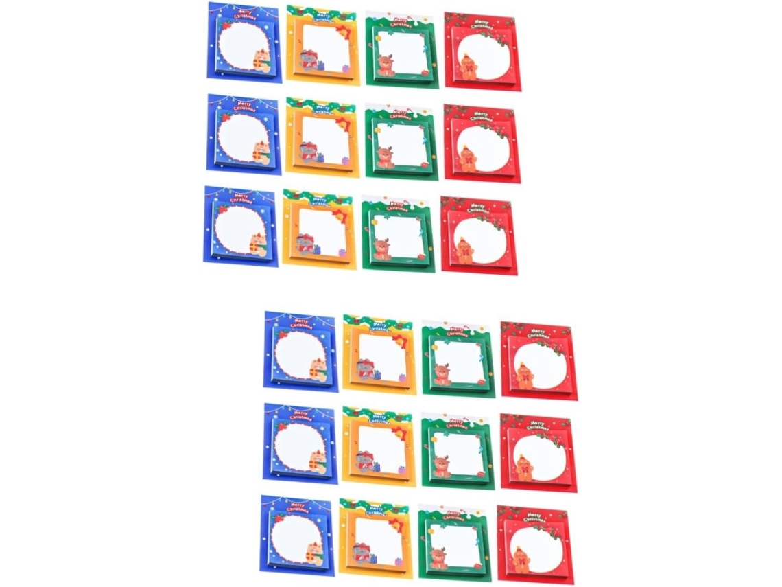 2 Conjuntos Cartes De Noël De En Boîte Avec Envelopes Mini Bloc-notes De De Carte De Bonhomme De Neige Co