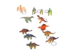 Primerox 12 Chaveiros Dinossauro Borracha Simulação Animal Pequeno Leve Presente Decorativo 12 Estilos K2108