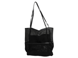 Yncm-bolsa De Praia De Malha Preta Com Múltiplos Bolsos