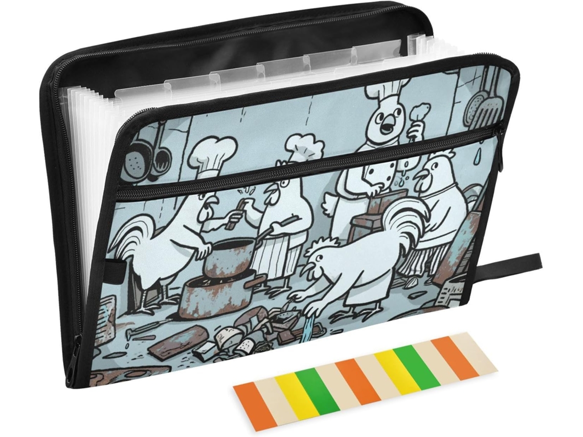 Pasta Material De Escritório Com 13 Bolsos, Tamanho A4 Carta, Com Fecho De Zíper, Uso Comercial, Estampa