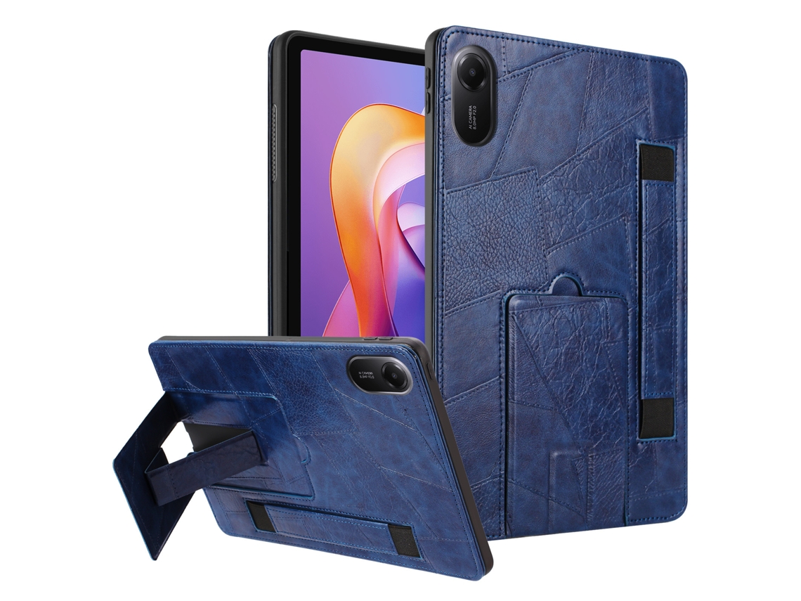 Capa Hexinyigjly Para Redmi Pad 2 De 11 Polegadas (modelo 2025) , Pu Estilo Retrô, Com Suporte Integrado Azul