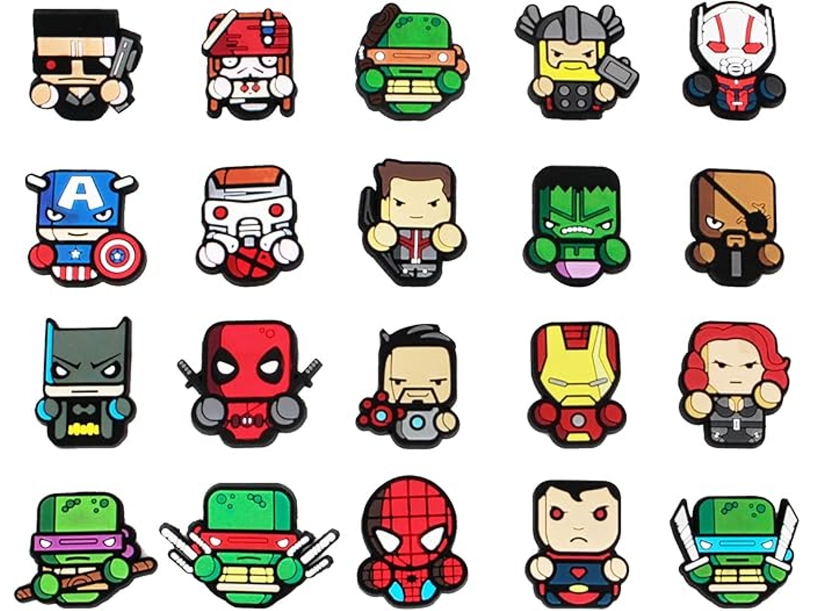 Pacote Com 20 Ímãs Magnéticos De Geladeira Dos Vingadores Avengers Fridg Aquaforge