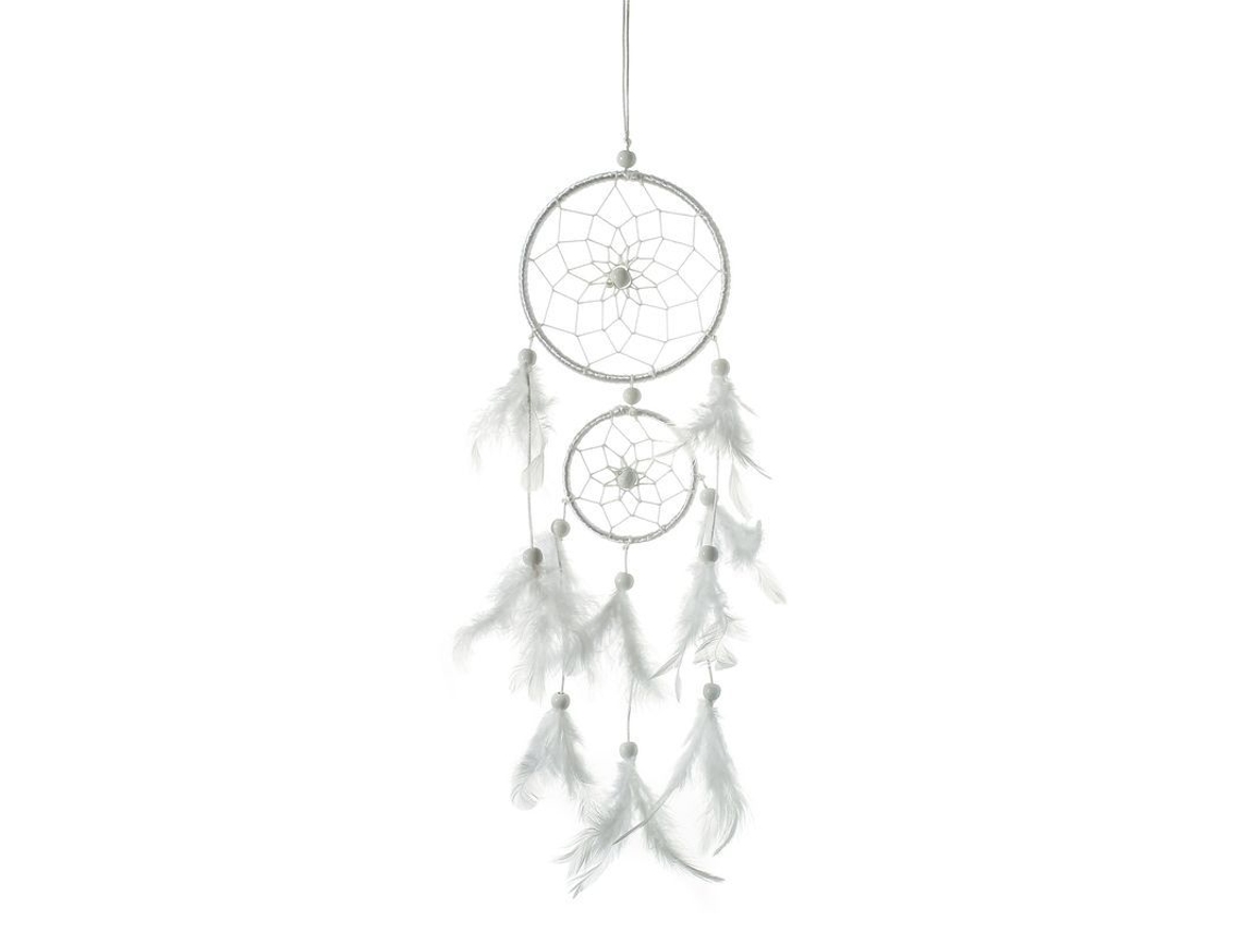 Red Dreamcatcher Con Plumas Y Perlas Artesanal Mural Colgante Decoración Hogar