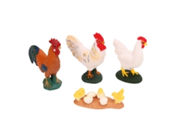 Mali 4pcs Brinquedos de Galinha de Fazenda Estátua Modelo Realista Galinha Galo Filhote Figurinas