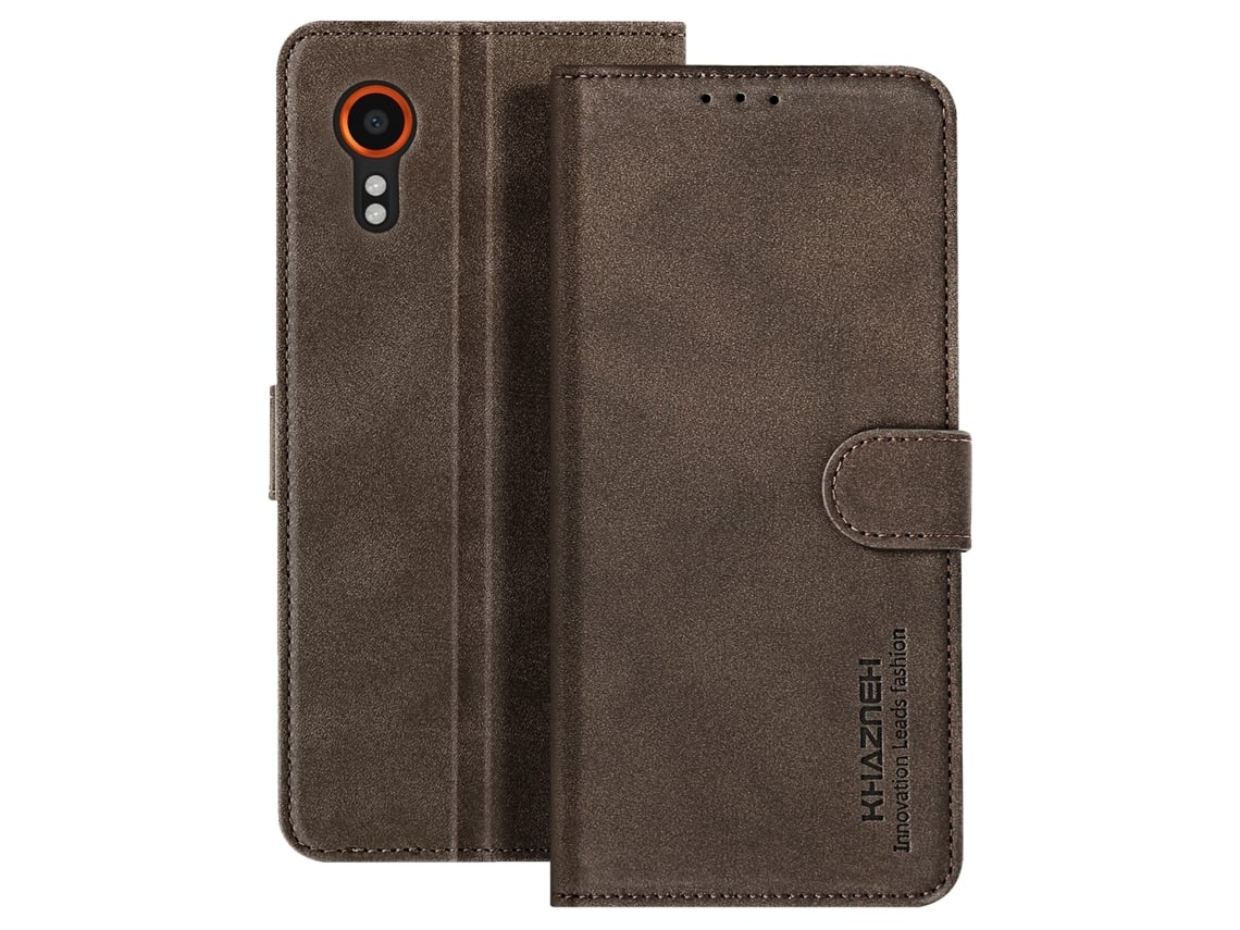 Capa Para Samsung Ushion Pele Magnética Com Porta-cartões Castanho .