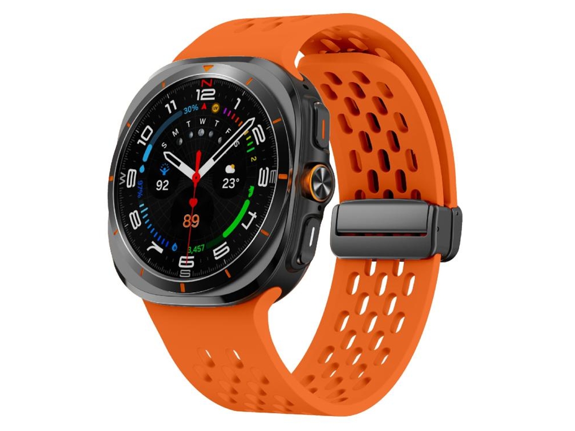 Bracelete para Samsung Galaxy Watch Ultra Malha Magnética de Silicone Laranja XIAOMOYU (47mm)