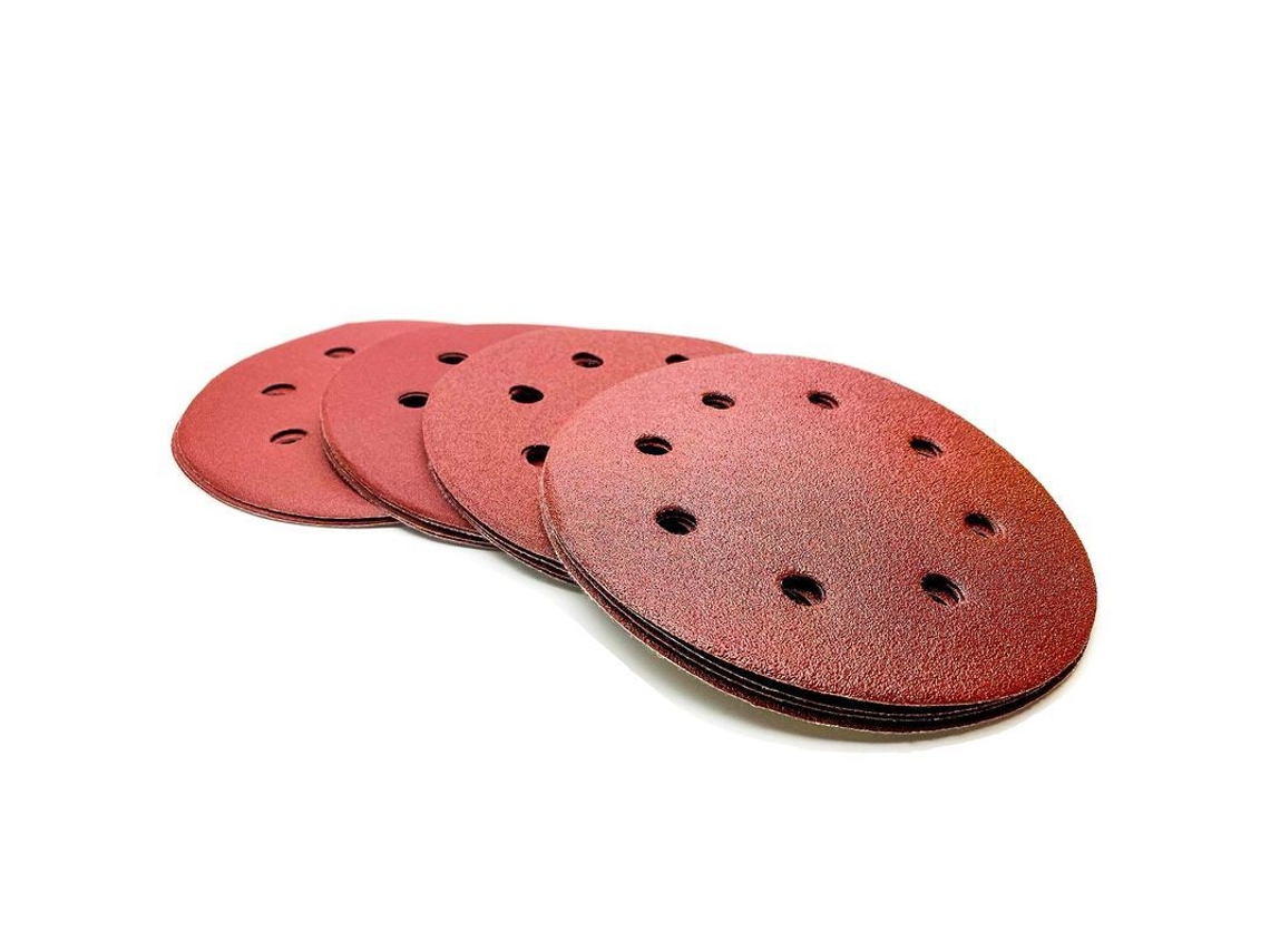 20 Discos De Lijar 125mm 8 Buracos Velcro 80/120/180/240 Para Lijadora Orbital Aleatória