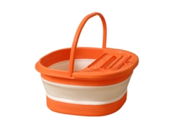 Bacia de Banho de Pés Dobrável com Pontos de Massagem Laranja Branco S/MARCA