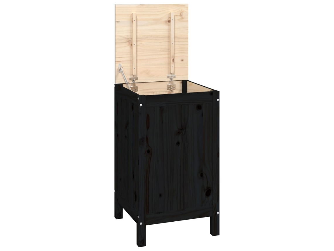 Laundry Box, Laundry Boxes Vidaxl Preto Madeira De Pinho (44 X 44 X 76 Cm)