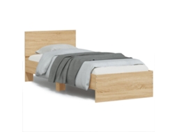 Estrutura Cama C/ Cabeceira/luzes Led 90x190 Cm Carvalho Sonoma Wsd20052