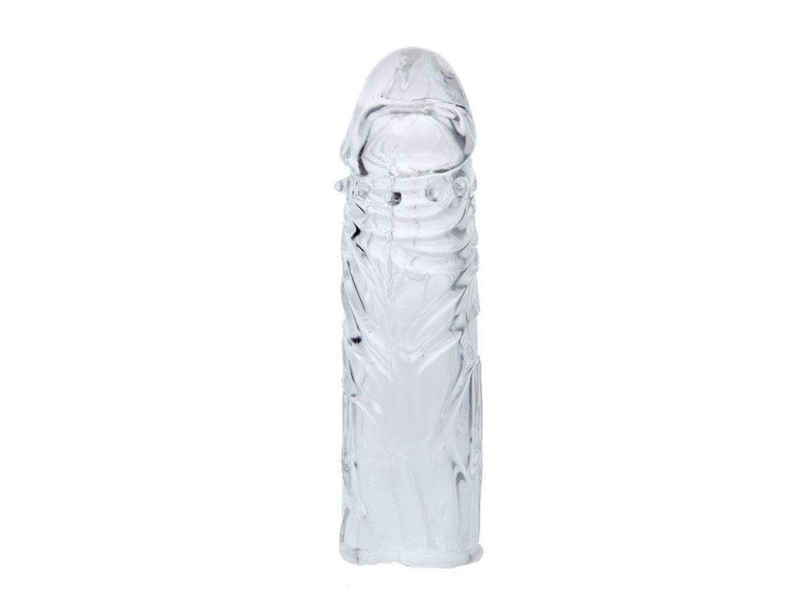 FUNDA ROSA  PENE SILICONA ESTIMULANTE 13CM