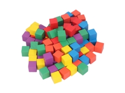 Mali 100 Blocos de Construção de Madeira Coloridos para Crianças Brinquedo Educativo Empilhamento