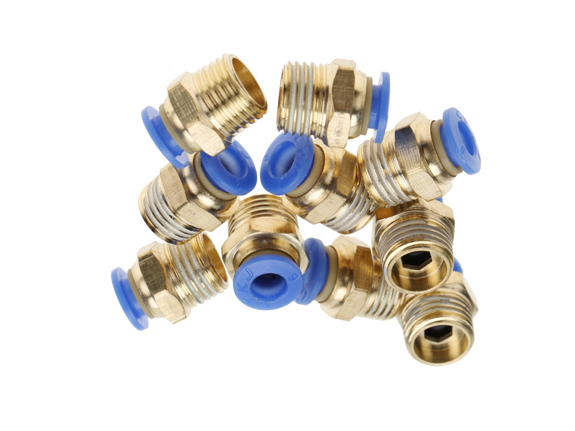 Laxiscreed Conector Rápido Pneumático 6mm Com Rosca Externa, Encaixe Push-in