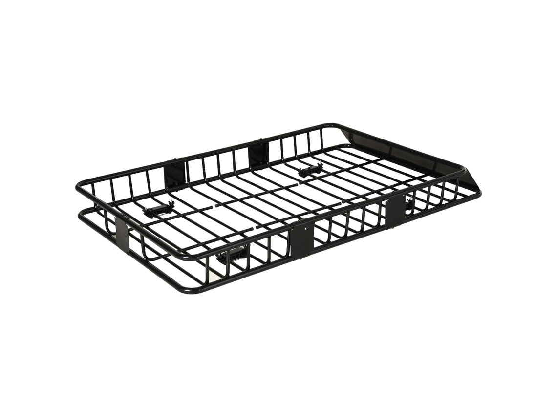 Cesta de teto ajustável para carro, rack de teto universal, cesta de bagagem de metal, preta, 162 x 99 x 16 cm Liptaptyn