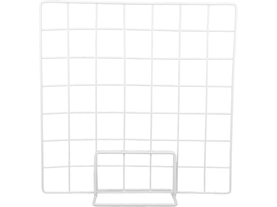Expositor de Balcão com Design Moderno e Minimalista em Grade Branca e Base. SFUSHOS