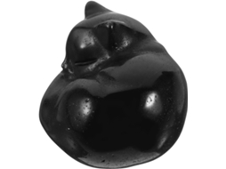 Elegante Estatueta Cristal Preto Esculpida Formato Dormindo Ornamento Confortável Decoração Interiores Gato GOKOCO