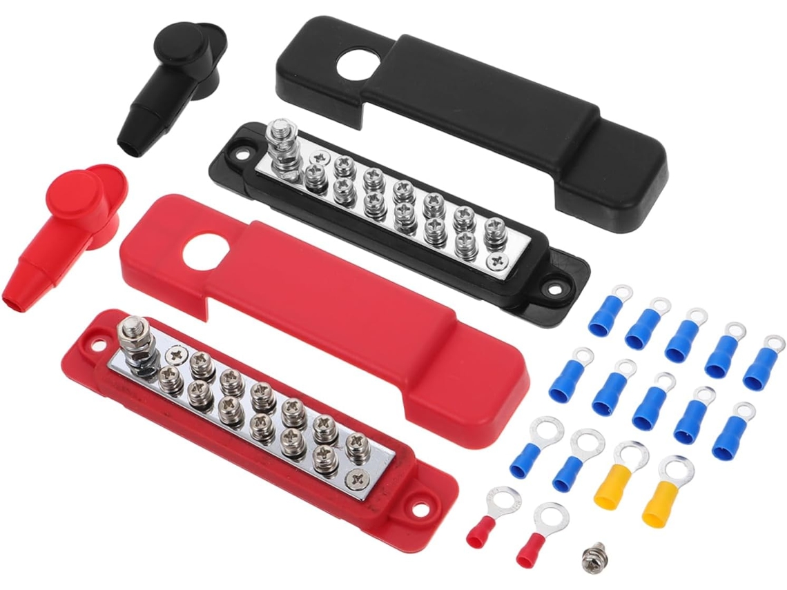 Conjunto de 2 blocos de terminais automotivos Fiação de 12 vias com barras para carros.