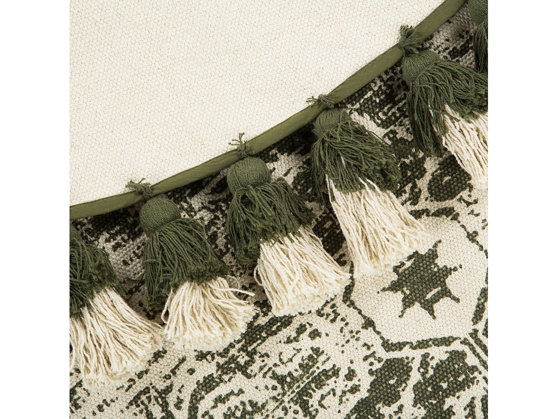 Tapete Kahta (Verde - Algodão - 120x120x1 cm)