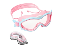 1 Par de Óculos de Natação Infantis Azuis e Rosa, com Lentes Grande angulares Integradas AQUAFORGE
