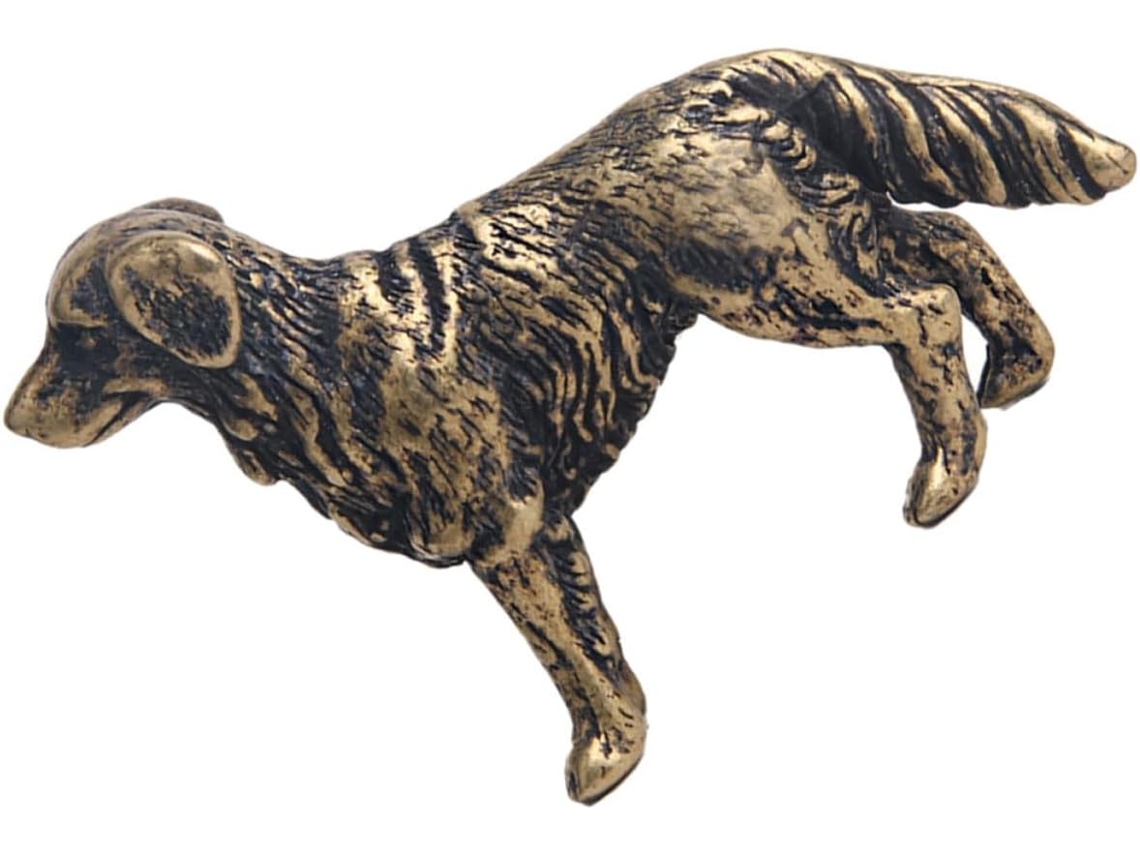 Estátua Cachorro Cobre Portátil Decoração Ornamento Elegante Escritório Escultura Decorativa Feita Leve Casa À GOKOCO