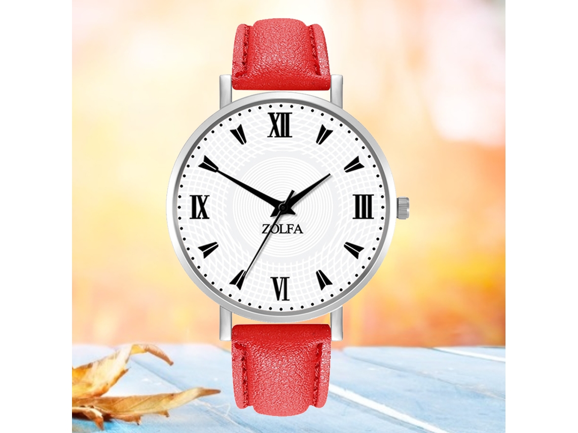 Relógio de pulso masculino de quartzo, moderno e casual, resistente e vermelho.