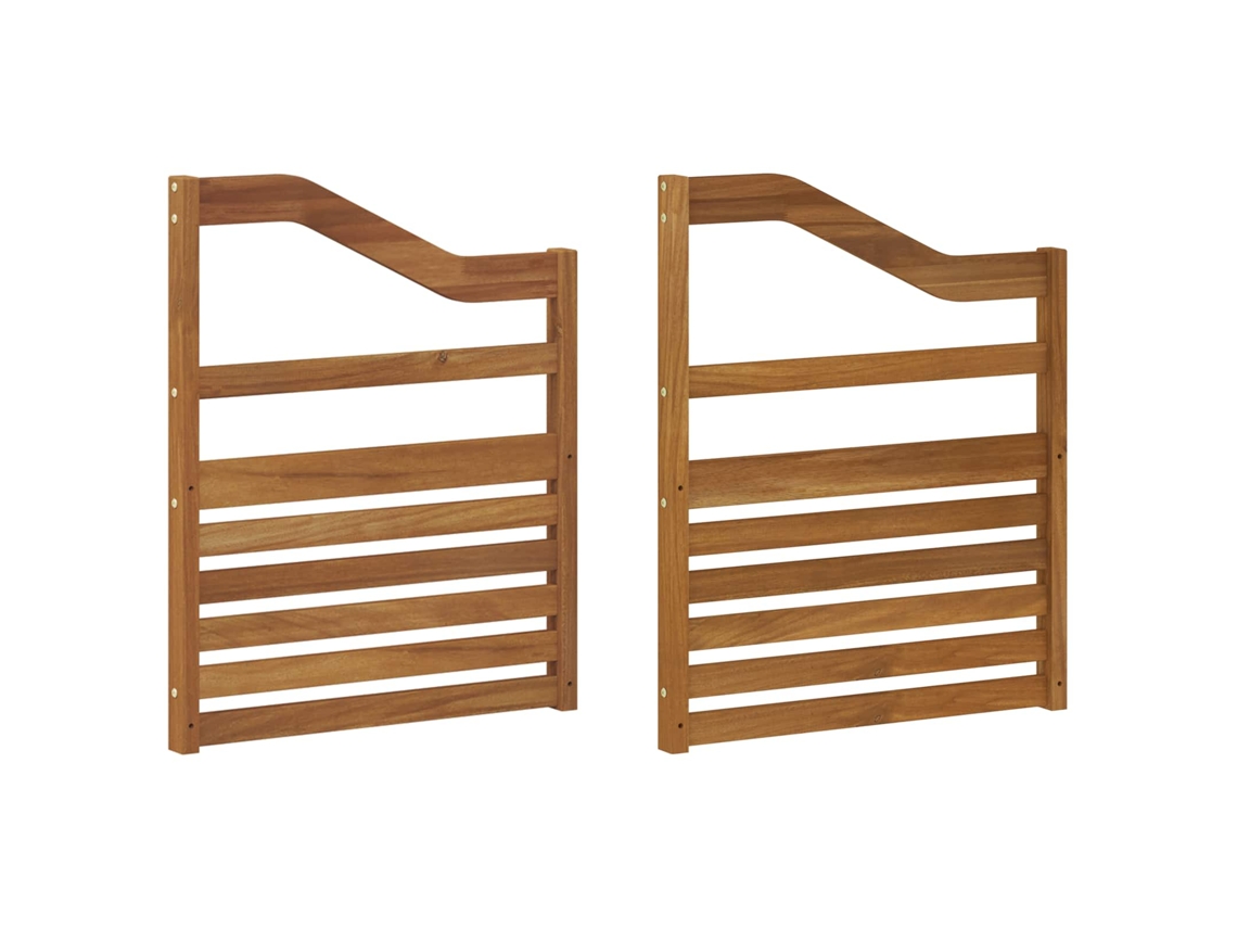 Vidaxl Braços 2 Pcs Castanho 59 X 4 X 73 Cm Madeira Processada