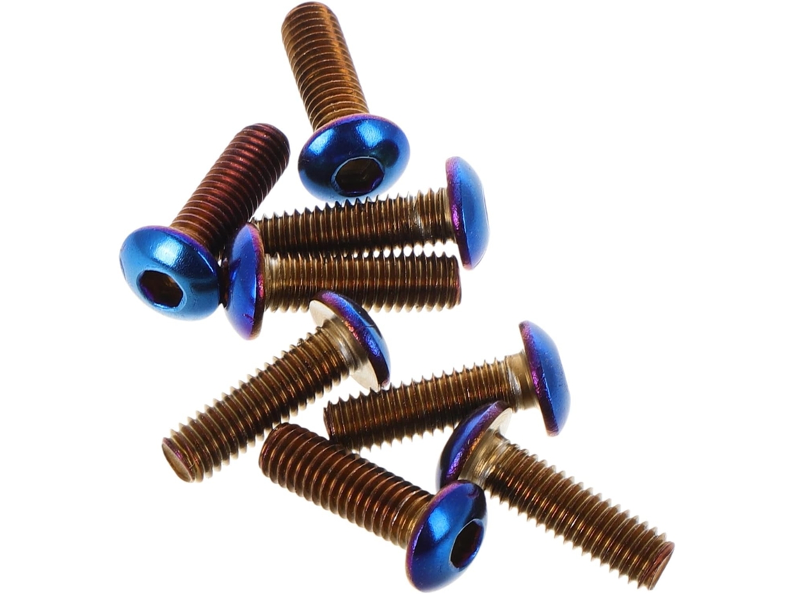 Conjunto De 8 Parafusos De Volante M5x0,8 Em Metal Azulado, Fixadores Redondos Para Automobilismo.