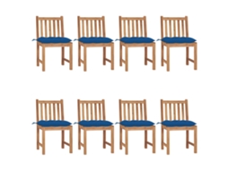 Cadeiras De Jardim 8 Pcs C/ Almofadões Madeira De Teca Maciça Dkd Home Decor