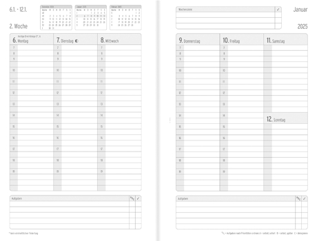 Calendário de Livro CHRONOPLAN Business Edition 2025 A5 Preto