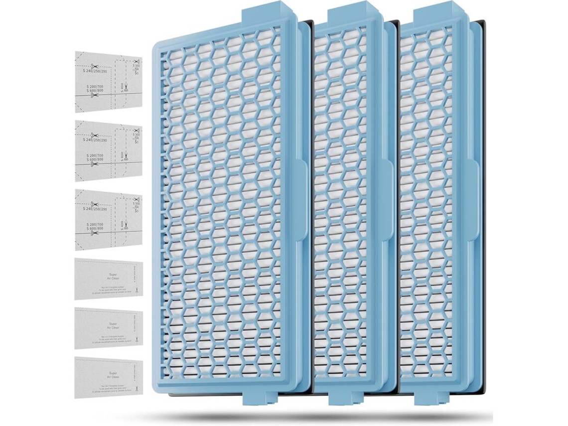 3 Filtros Hepa para Aspiradores de Pó Miele Compact C1, C2 BRILVIBERA