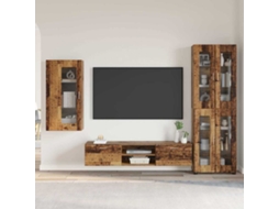 Vidaxl Conjunto De Móvel De Tv Florin 3 Unid. Madeira Antiga