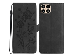 Capa De Celular Em Couro Com Estampa De Rosa Em Relevo Para Redmi 15t 5g