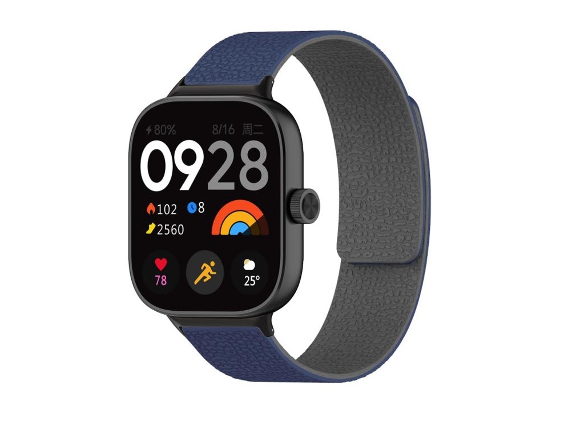 Bracelete para Redmi Watch 6 / 5 / 4 em silicone macio com textura de lichia azul acinzentado