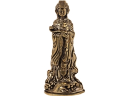 Estátua Retrô Deusa Cobre Dourado Elegante Ornamento Design Intrincado Símbolo Sorte Decoração Exclusiva GOKOCO