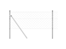 Conjunto 1 Poste De Cerca Vidaxl Prateado Aço (10 X 0,4 M)